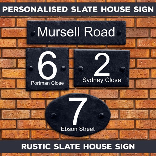 Rustic slate house name - slate,