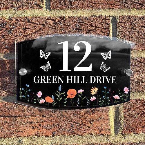 Contemporary house sign floral - contemporary,