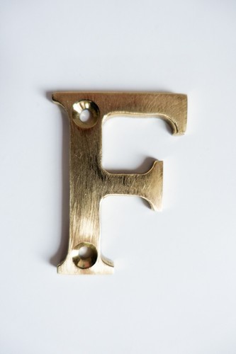 Brushed brass letter 2in - brass,